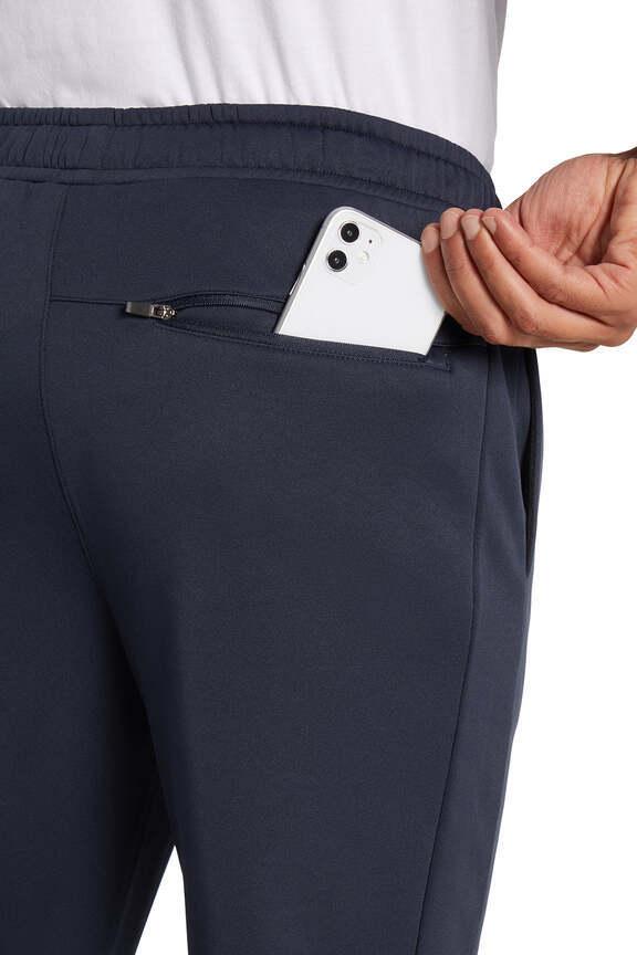 Balance Collection For Men Tevin Jogger, side view showing pocket placement, showing visible design features and texture of the soft knit fabric..