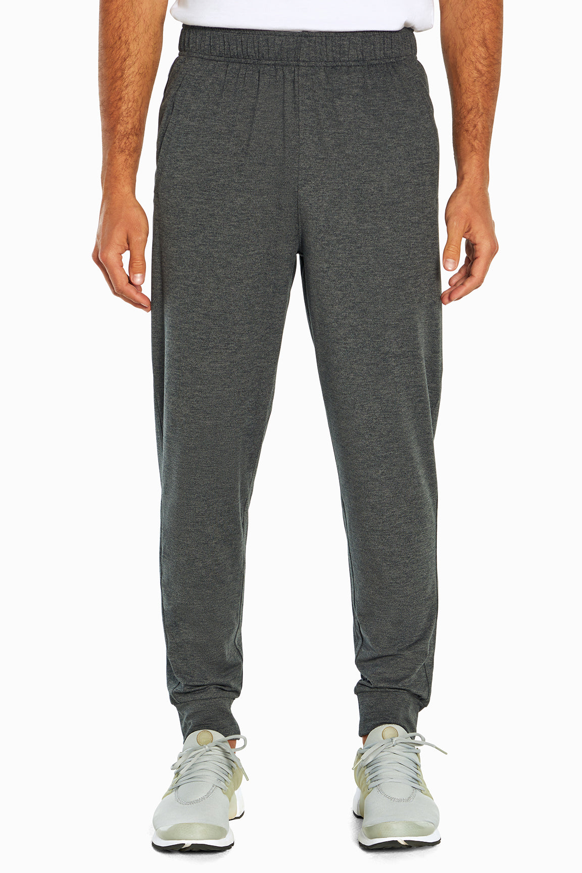 Balance Collection For Men Oscar Jogger, close-up view of fabric and stitching, showing visible design features and texture of the soft knit fabric..
