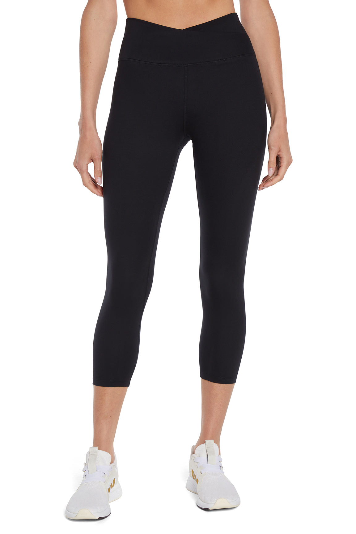 Balance Collection Crossover Mid Calf Capri, alternate angle view, showing visible design features and texture of the soft knit fabric..