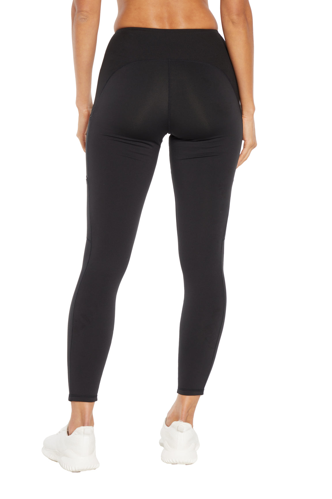 Jeanie Side Pocket Legging, alternate angle view, showing visible design features and texture of the stretch knit fabric..