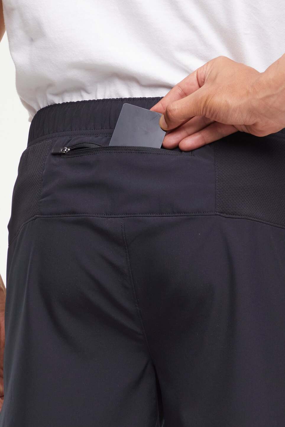 Balance Collection For Men Miguel Short, side view showing pocket placement, showing visible design features and texture of the soft knit fabric..