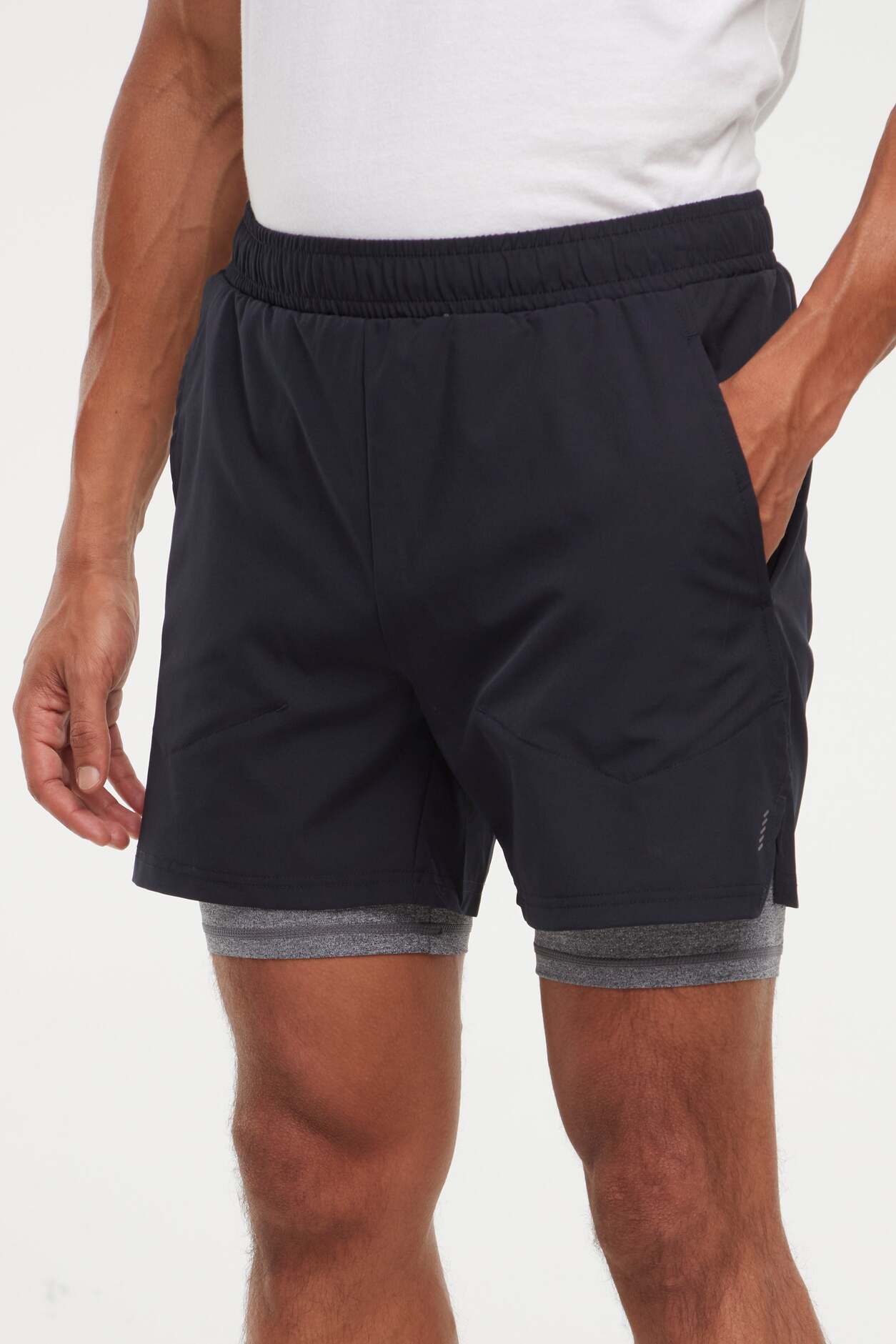 Balance Collection For Men Pablo Short, alternate angle view, showing visible design features and texture of the soft knit fabric..