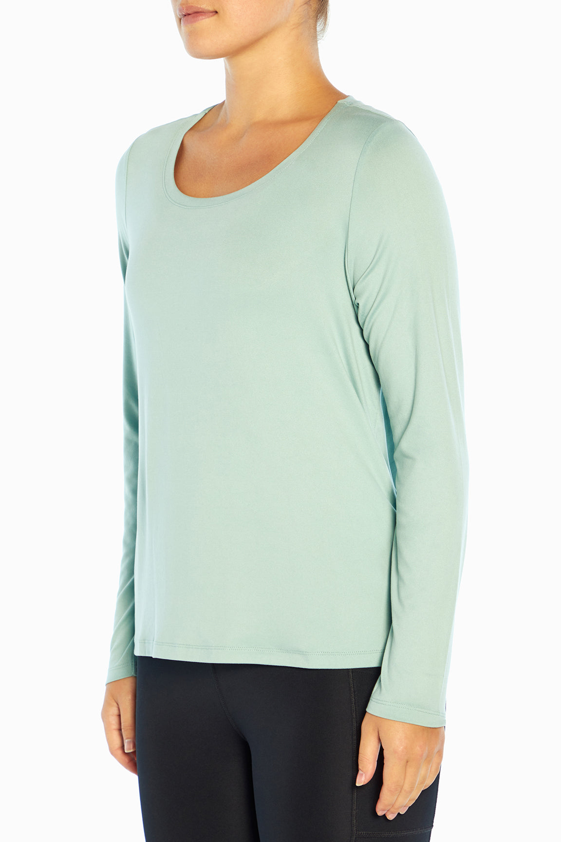 Tabby Long Sleeve Top, alternate angle view, showing visible design features and texture of the soft knit fabric..