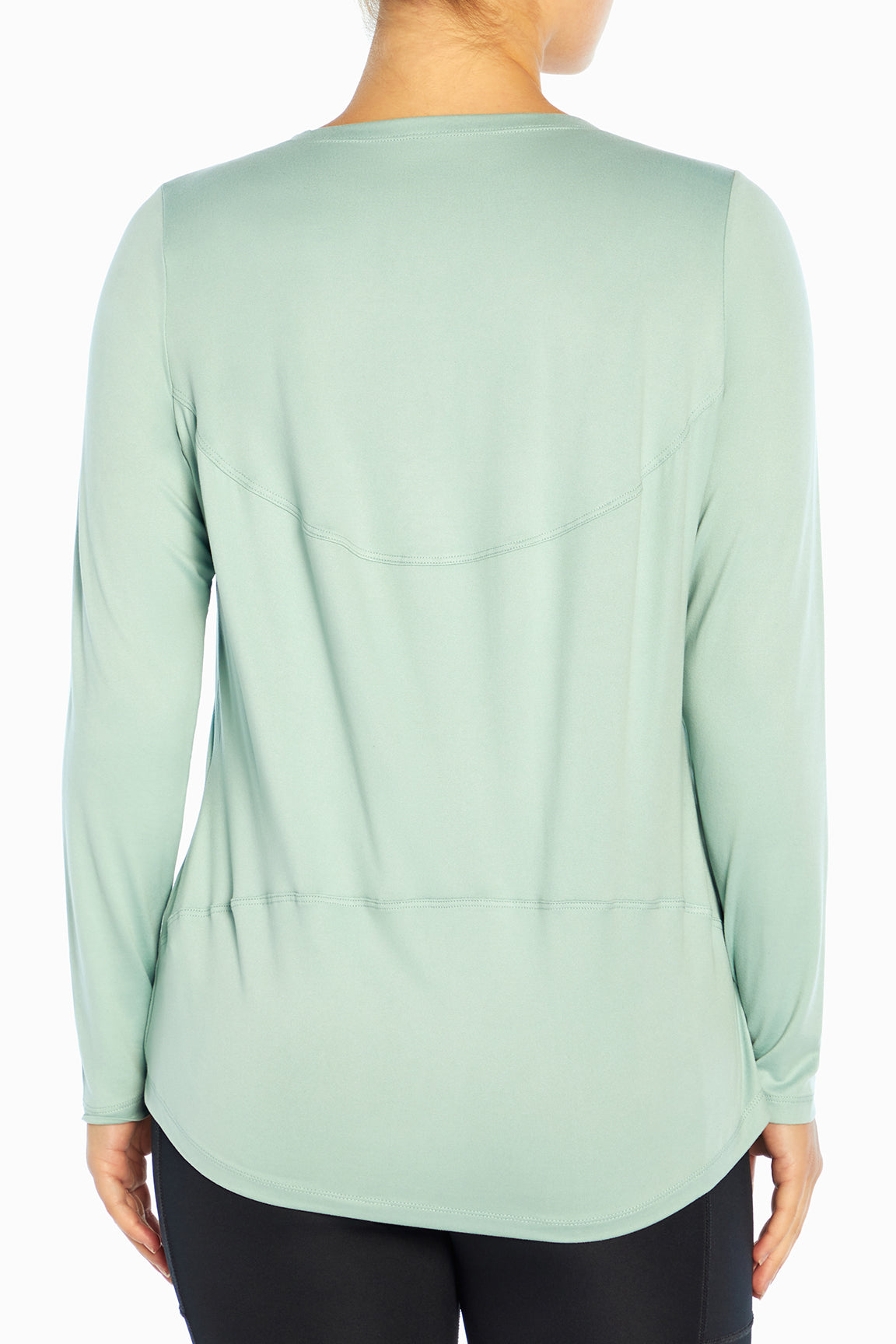 Tabby Long Sleeve Top, alternate angle view, showing visible design features and texture of the soft knit fabric..