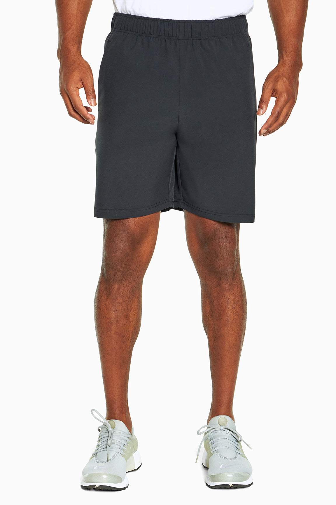 Balance Collection For Men Base Short, close-up view of fabric and stitching, showing visible design features and texture of the soft knit fabric..