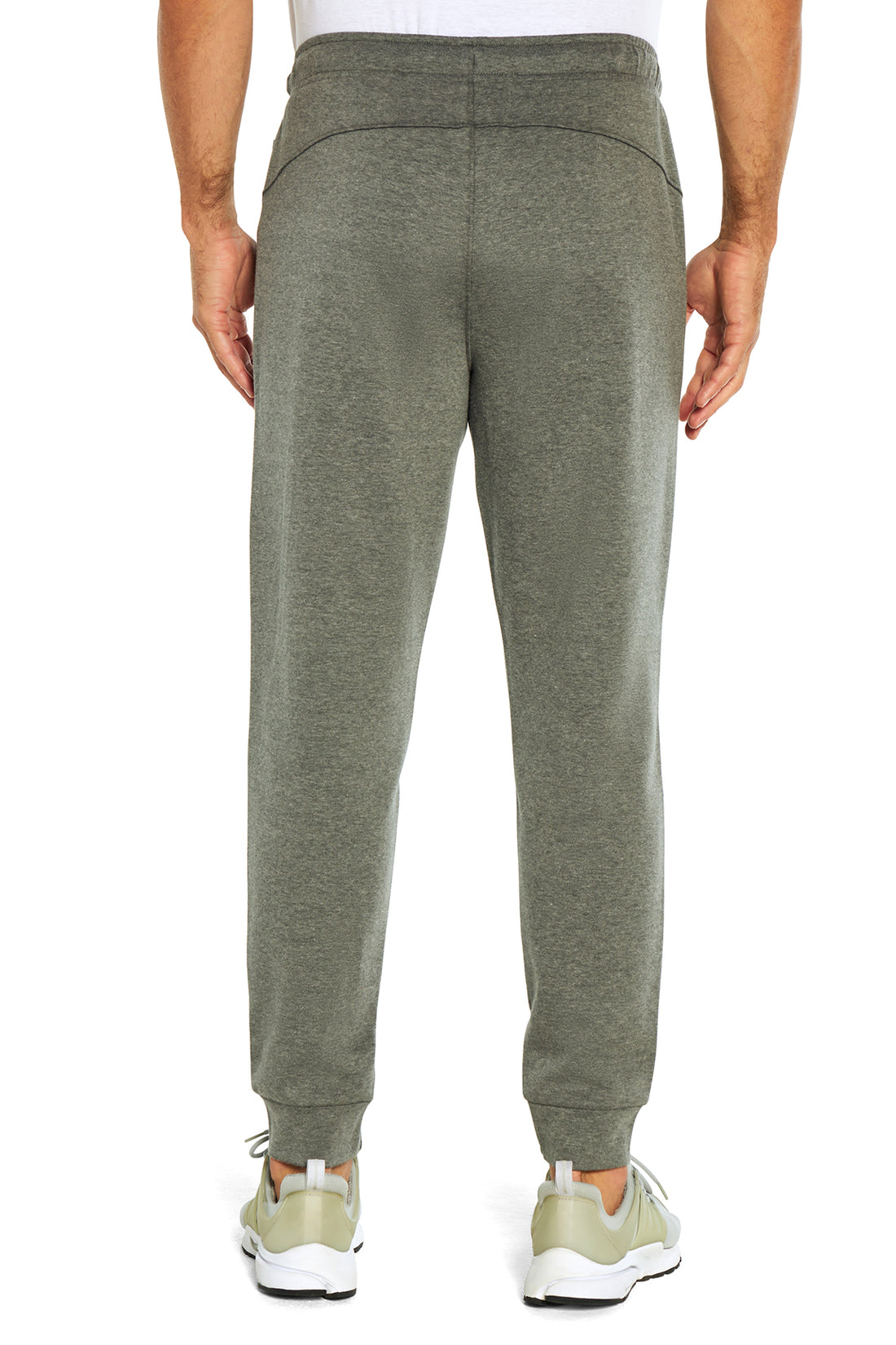 Balance Collection For Men Willow Jogger, side view showing pocket placement, showing visible design features and texture of the soft knit fabric..