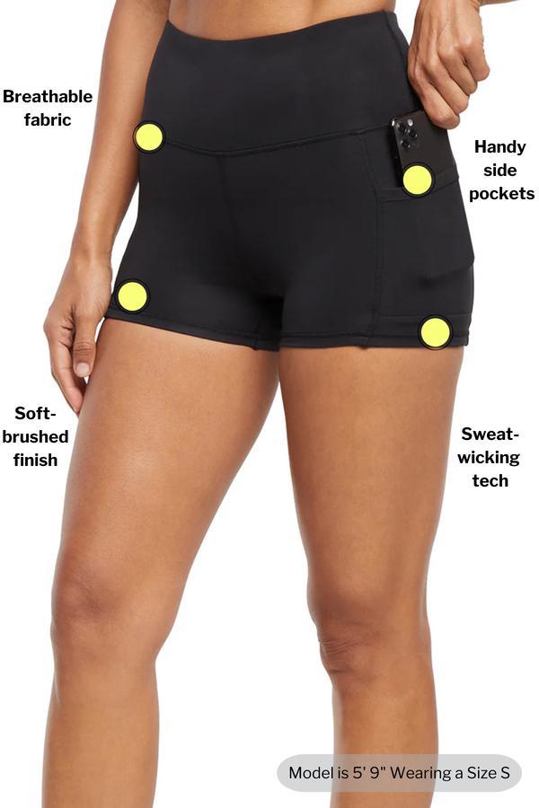 Becca Hottie Short, back view, showing visible design features and texture of the soft knit fabric..