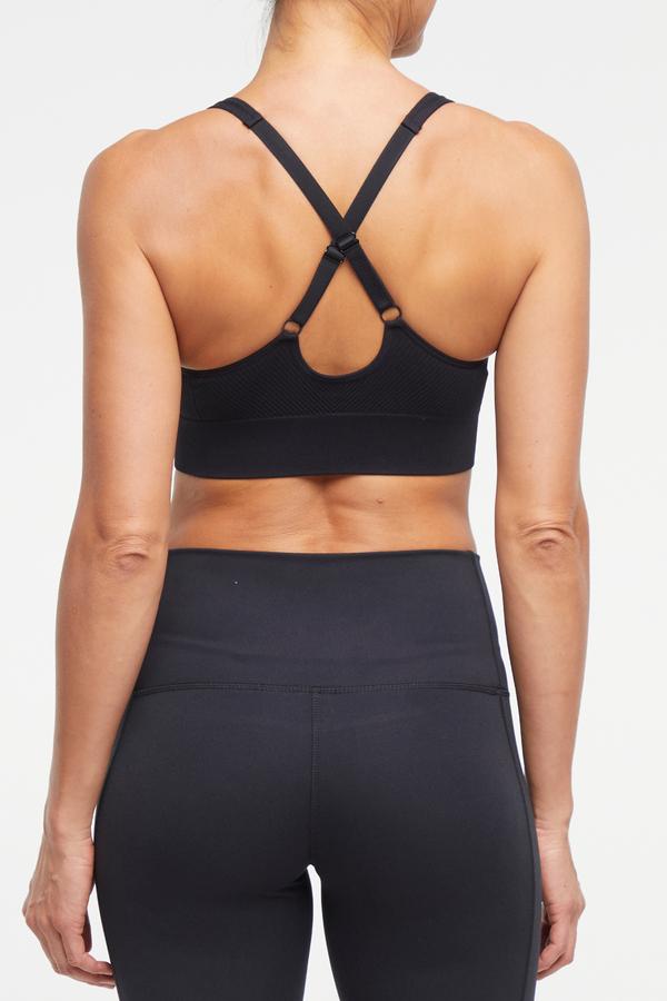 Addie Seamless Sports Bra, alternate angle view, showing visible design features and texture of the soft knit fabric..