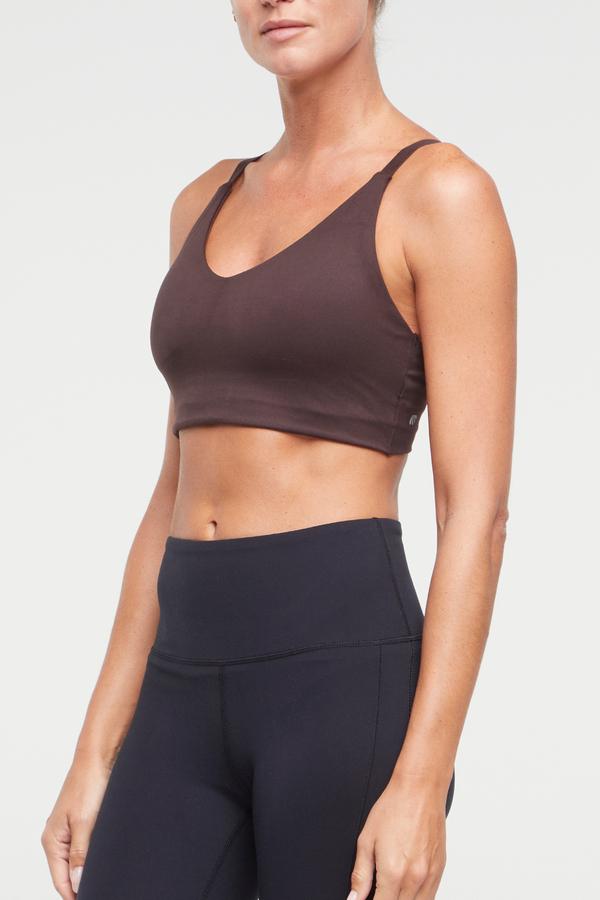 Clarissa Sports Bra, alternate angle view, showing visible design features and texture of the soft knit fabric..