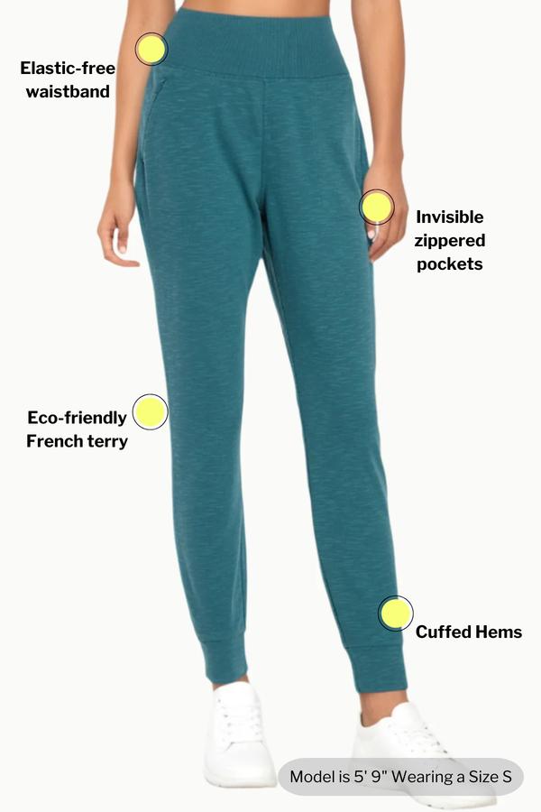 Jenny Jogger, back view, showing visible design features and texture of the soft knit fabric..