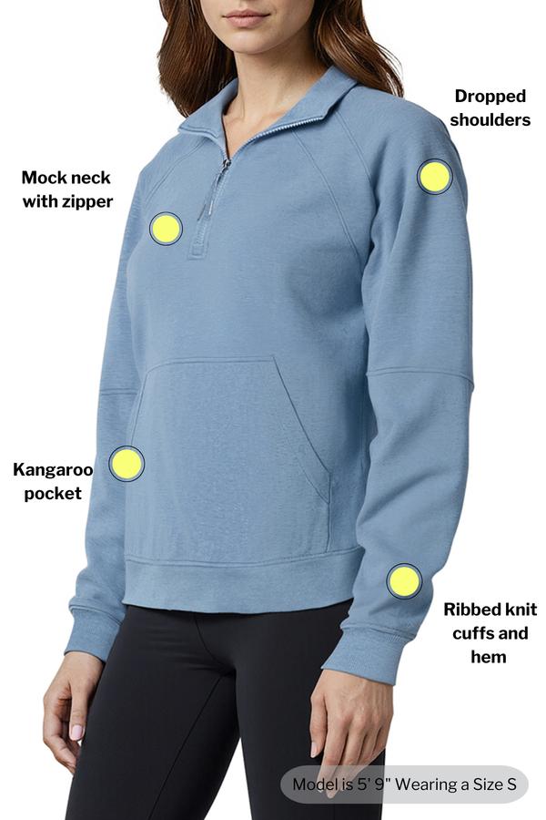 Camila 1/4 Zip Jacket, back view, showing visible design features and texture of the smooth woven fabric..