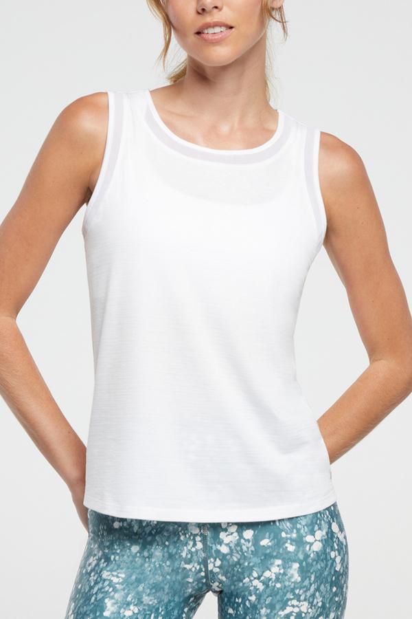 Larissa Tank, alternate angle view, showing visible design features and texture of the soft knit fabric..