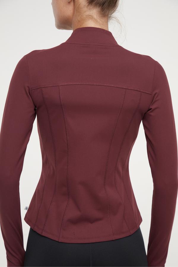 Kate Jacket, alternate angle view, showing visible design features and texture of the smooth woven fabric..