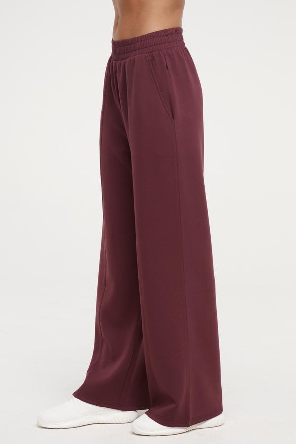 Sage Wide Leg Pant, alternate angle view, showing visible design features and texture of the durable stretch fabric..