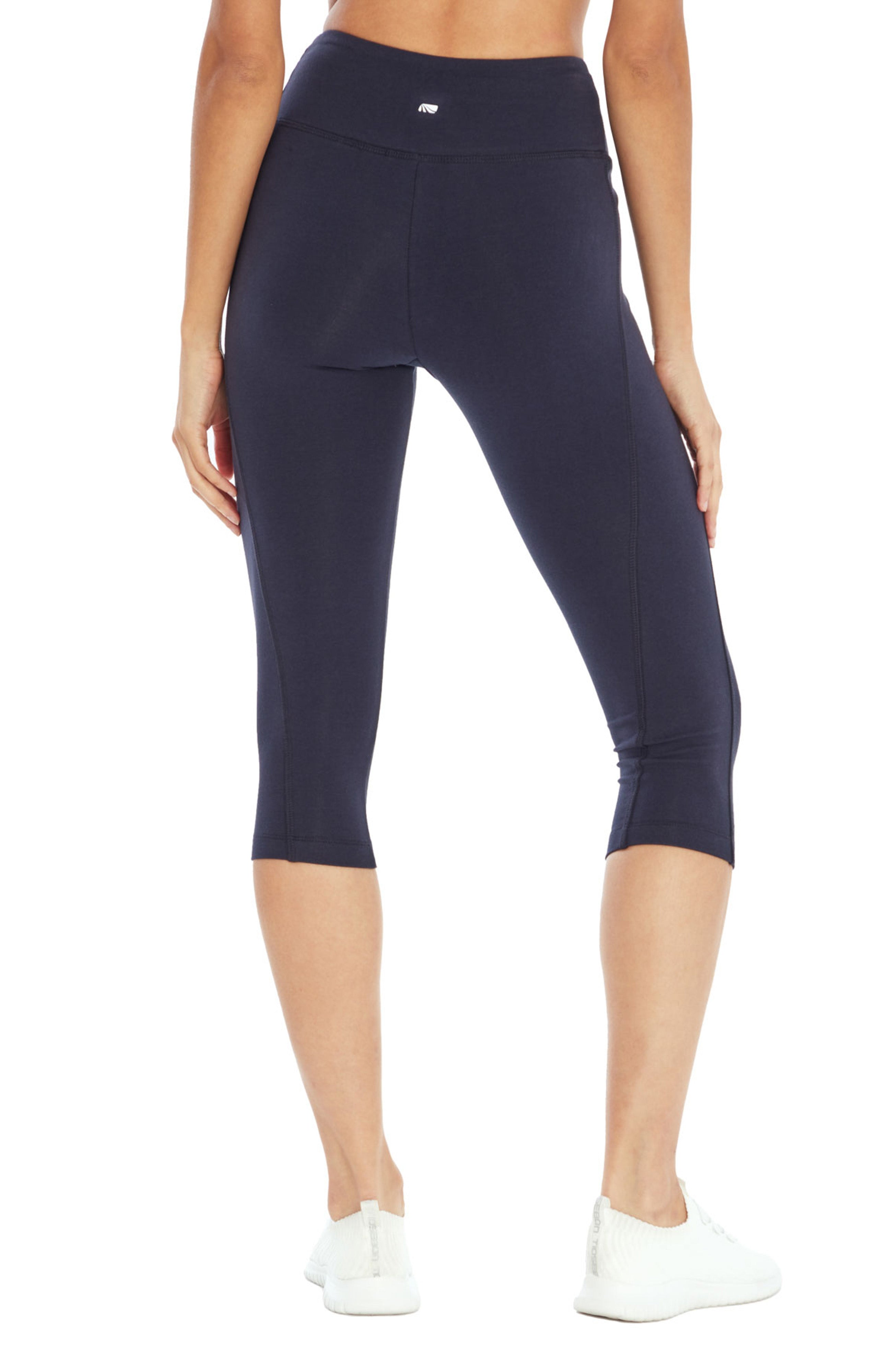 Carrie Slimming Capri, alternate angle view, showing visible design features and texture of the soft knit fabric..