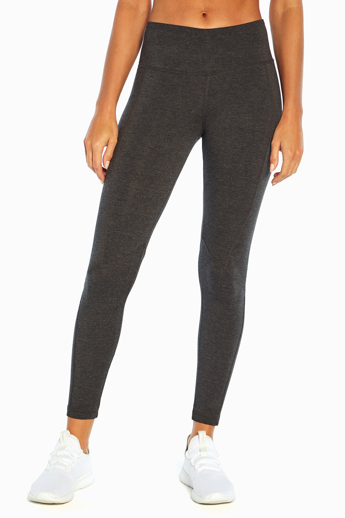 Camille Ultimate Slimming Leggings, alternate angle view, showing visible design features and texture of the stretch knit fabric..