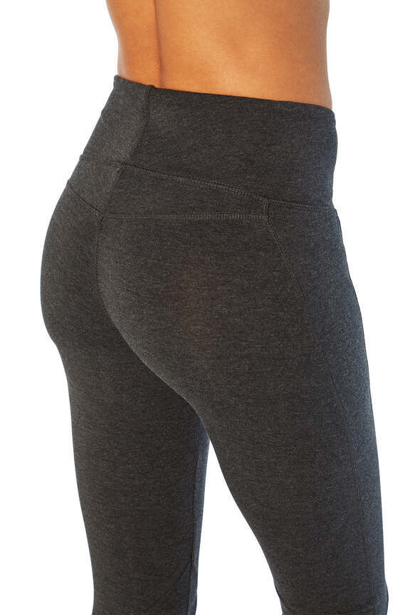 Camille Ultimate Slimming Leggings, alternate angle view, showing visible design features and texture of the stretch knit fabric..