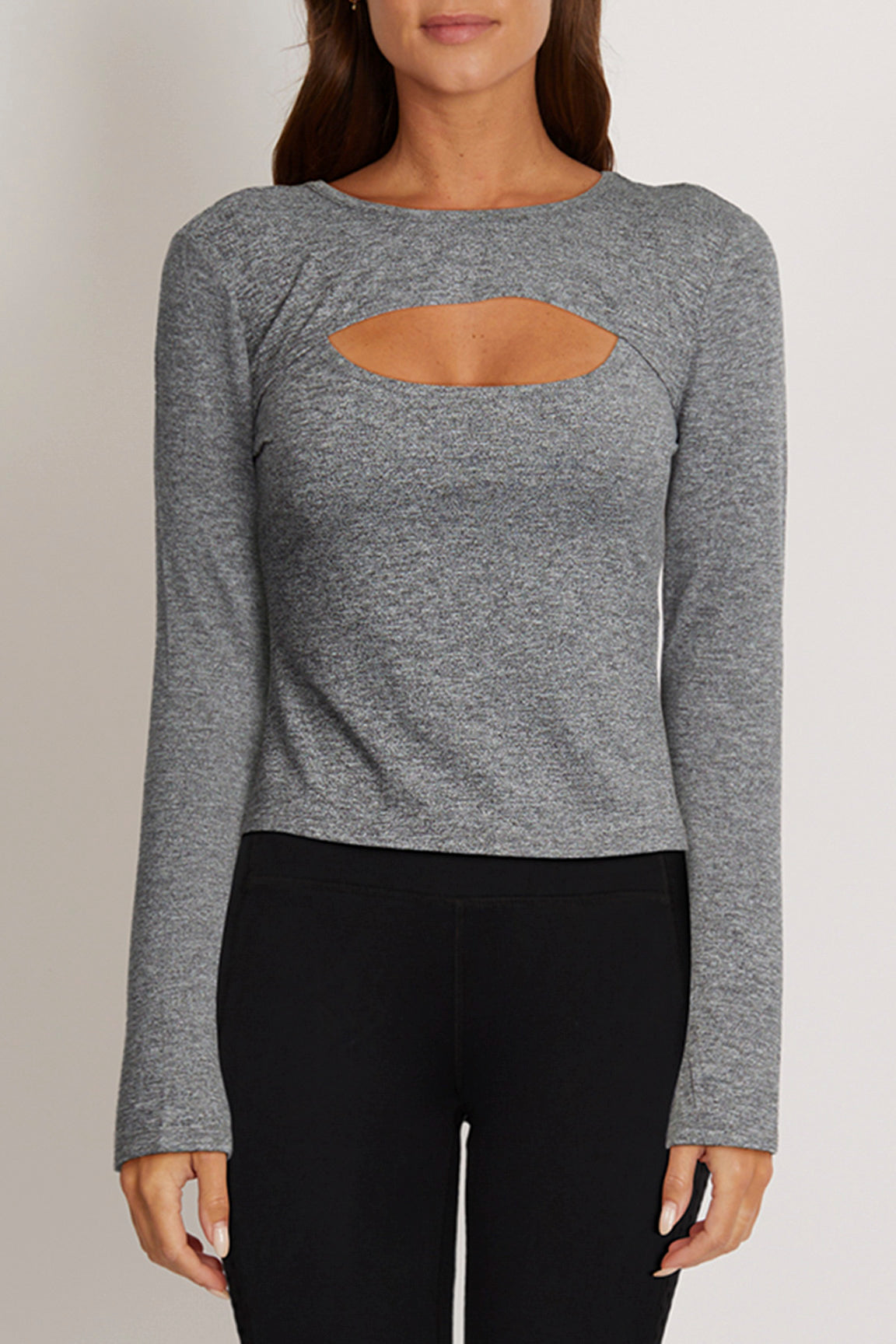 Larissa Long Sleeve Top, alternate angle view, showing visible design features and texture of the soft knit fabric..