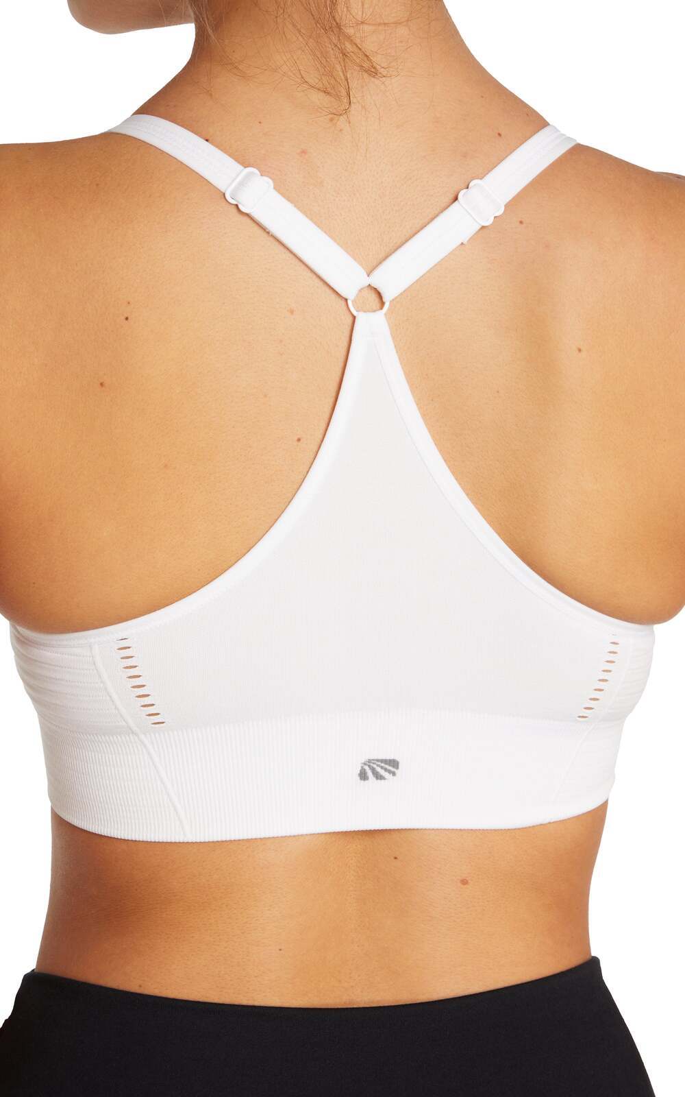 2 Pack Mary Jane Seamless Sports Bra - Urban Chic White, alternate angle view, showing visible design features and texture of the soft knit fabric..