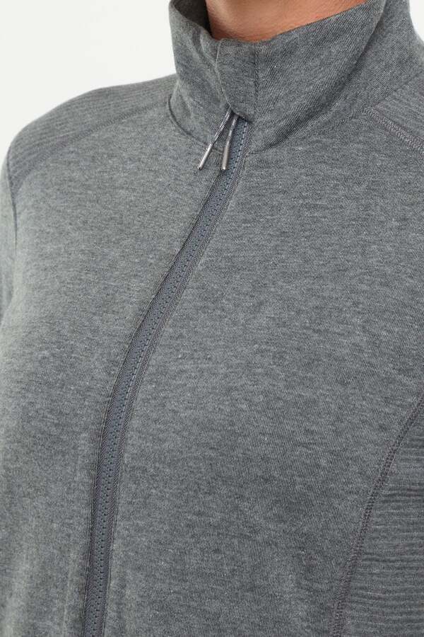 Journey Full Zip Jacket, back view, showing visible design features and texture of the smooth woven fabric..