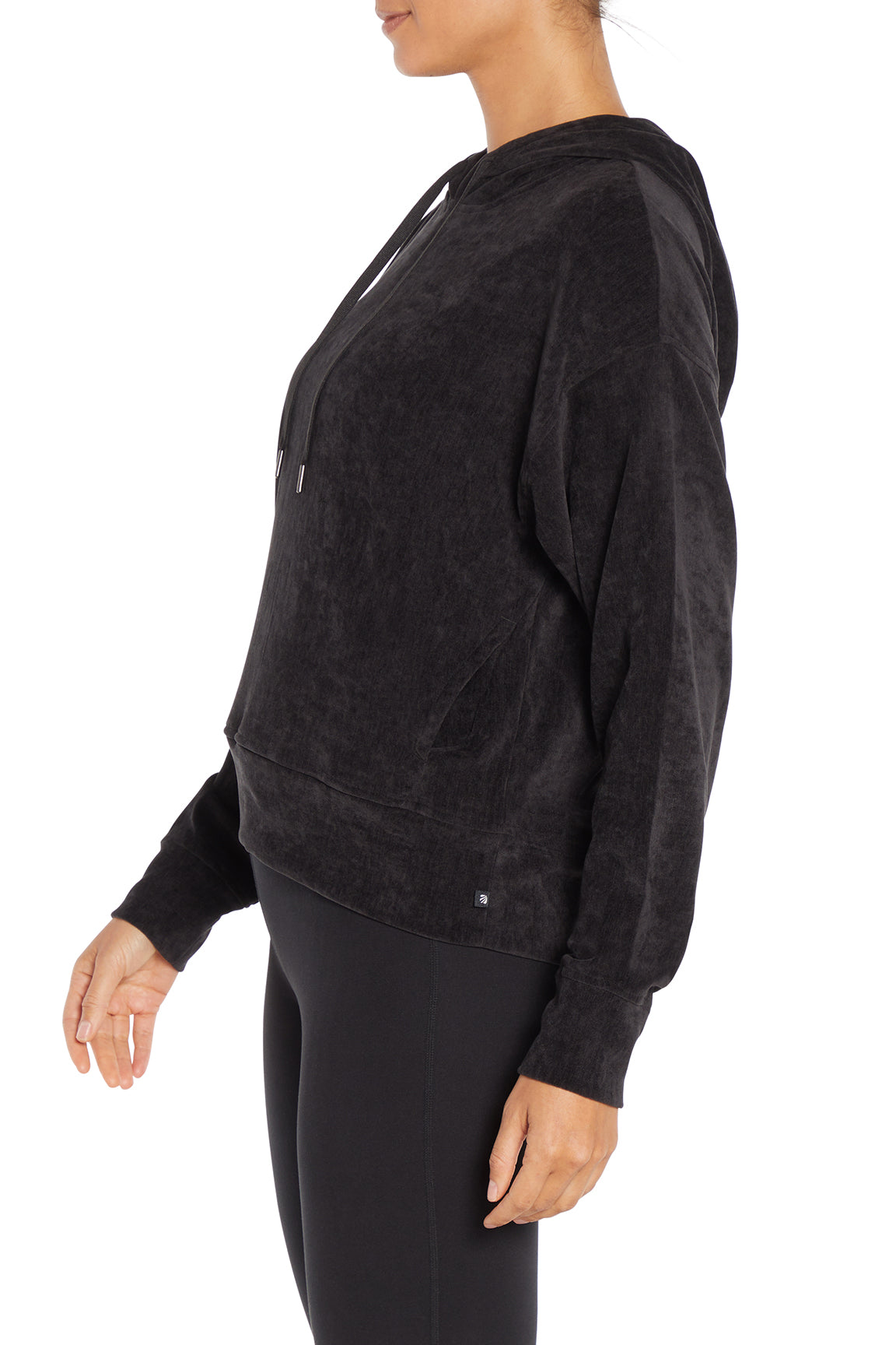 Ruth Hoodie, alternate angle view, showing visible design features and texture of the soft fleece fabric..