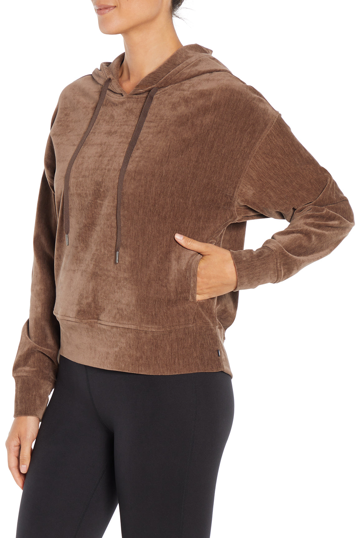 Ruth Hoodie, alternate angle view, showing visible design features and texture of the soft fleece fabric..