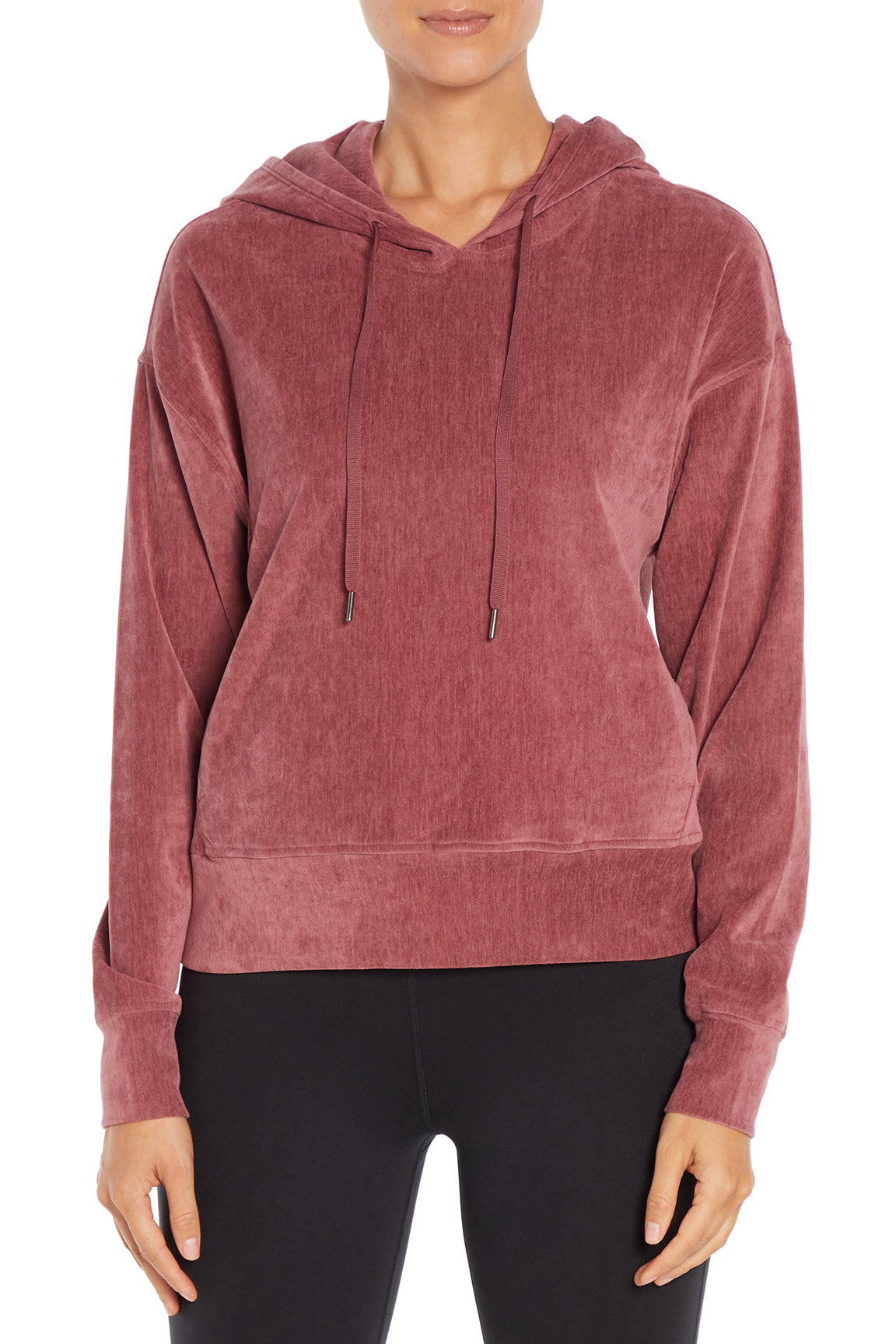 Ruth Hoodie, alternate angle view, showing visible design features and texture of the soft fleece fabric..