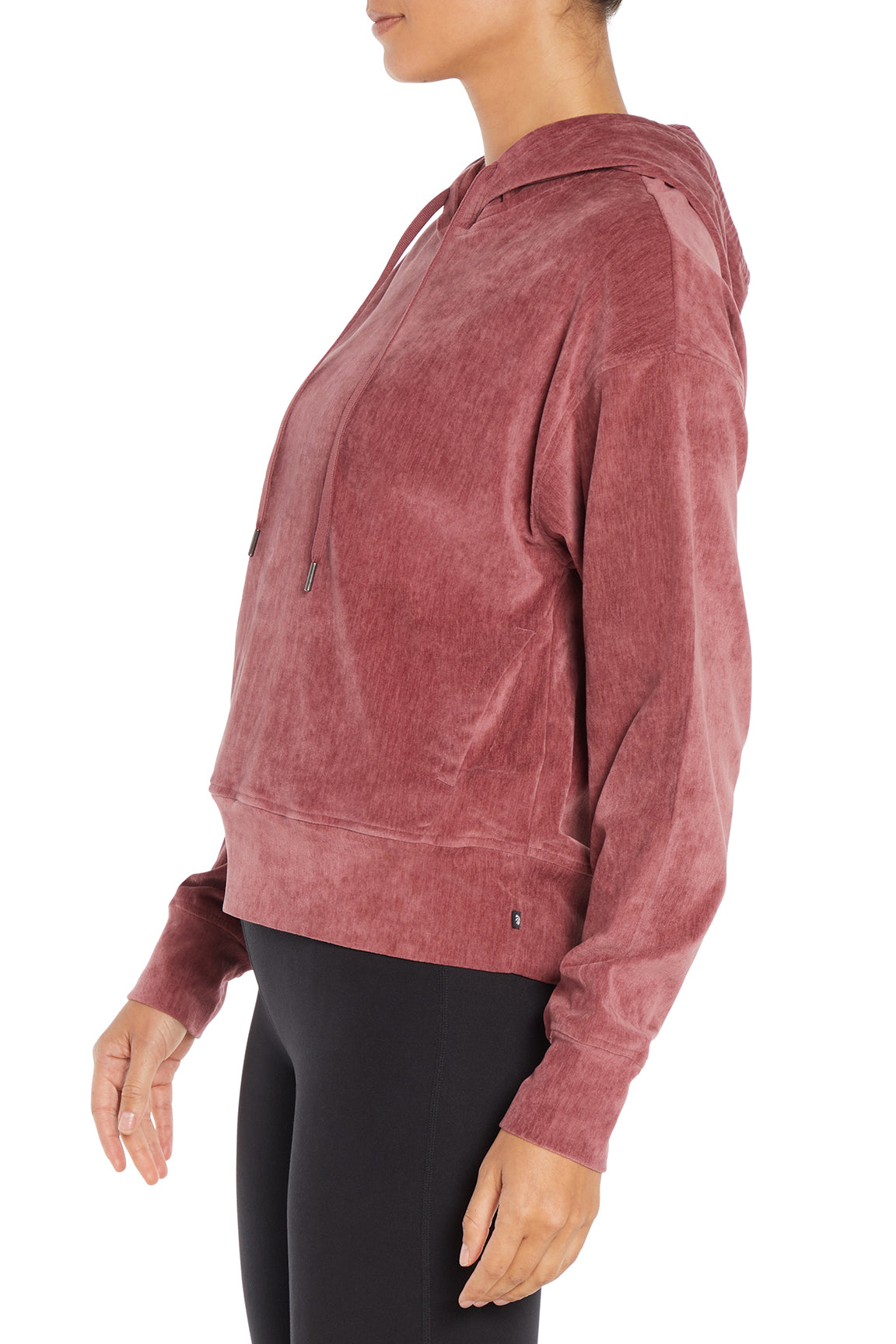 Ruth Hoodie, alternate angle view, showing visible design features and texture of the soft fleece fabric..