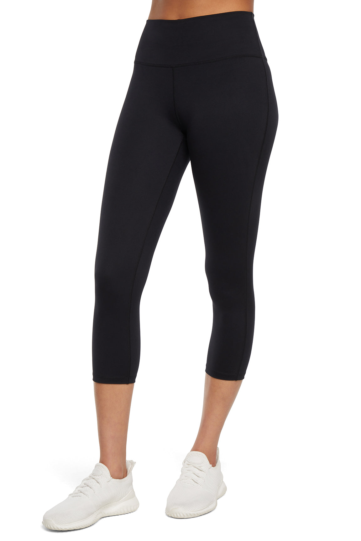 Fia Mid Calf Capri, alternate angle view, showing visible design features and texture of the soft knit fabric..