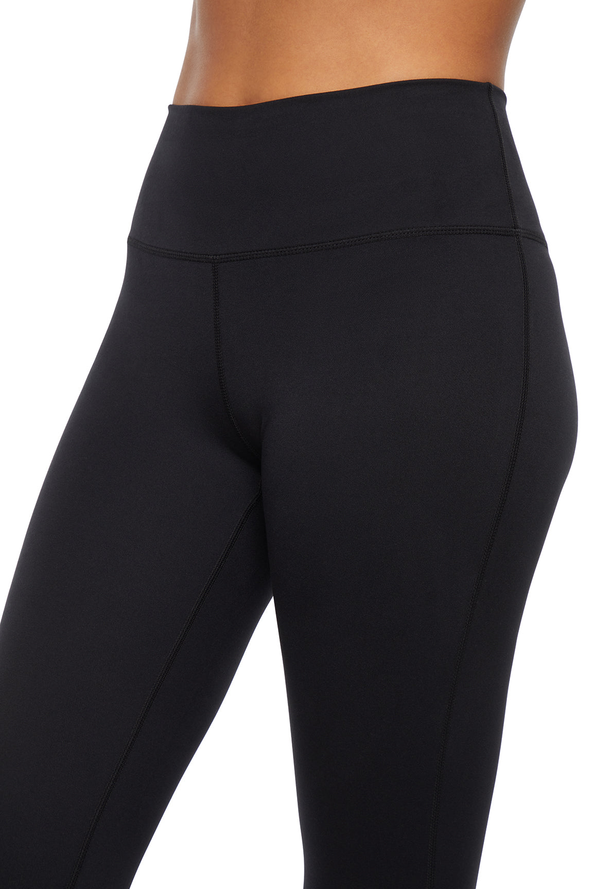 Fia Mid Calf Capri, alternate angle view, showing visible design features and texture of the soft knit fabric..