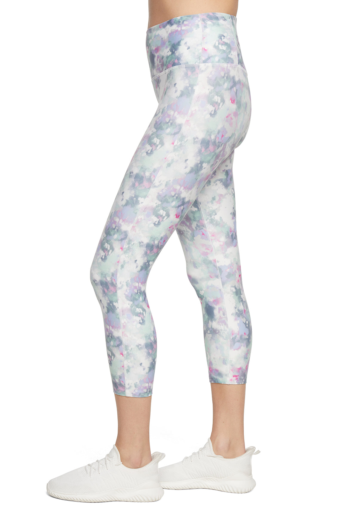 Fia Mid Calf Capri, alternate angle view, showing visible design features and texture of the soft knit fabric..