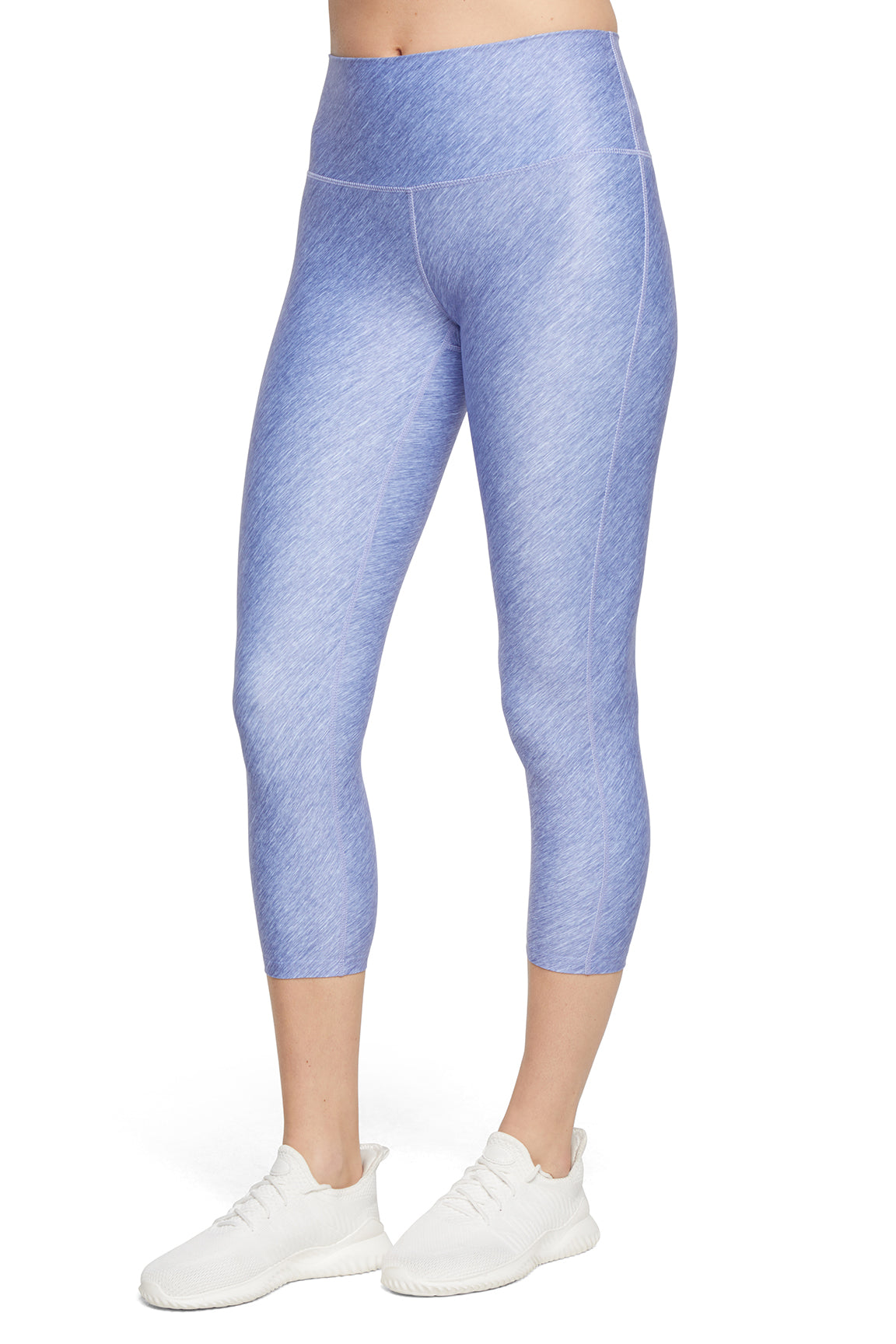 Fia Mid Calf Capri, front view, showing visible design features and texture of the soft knit fabric..