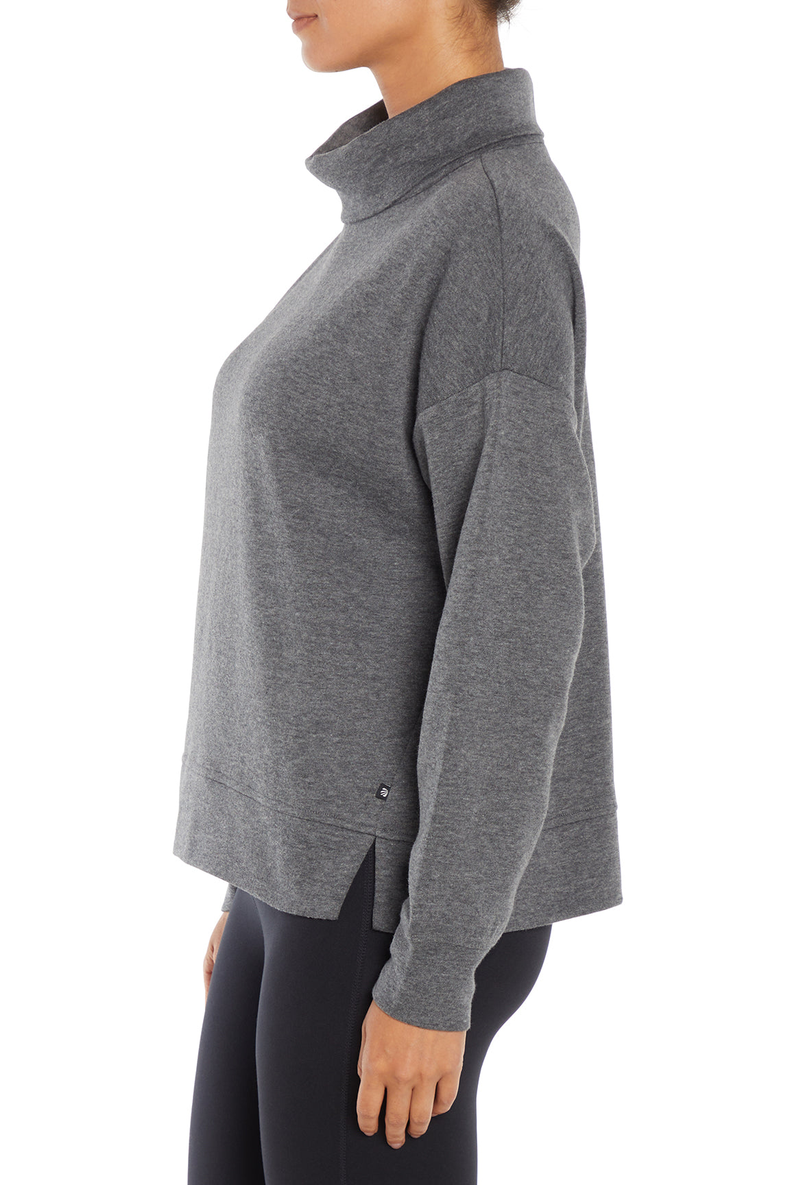 Alana Pullover, alternate angle view, showing visible design features and texture of the soft knit fabric..