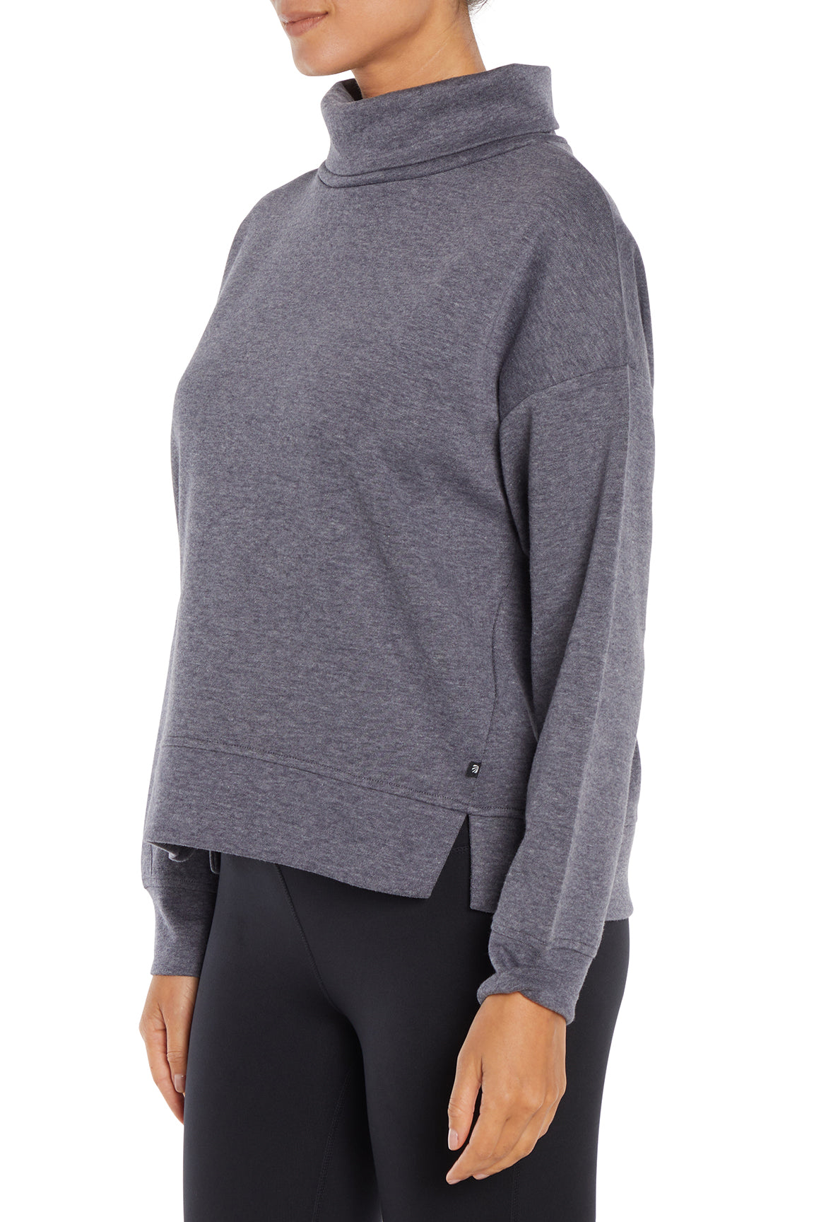 Alana Pullover, alternate angle view, showing visible design features and texture of the soft knit fabric..