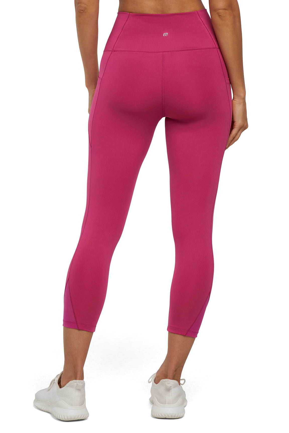 Jenny Side Pocket Mid Calf Capri - Cactus Flower, back view, showing visible design features and texture of the soft knit fabric..