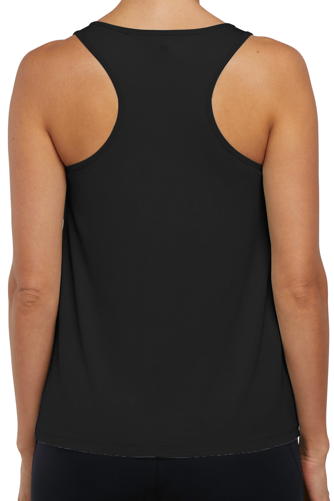 Anaya 2-Layer Tank, side view showing pocket placement, showing visible design features and texture of the soft knit fabric..