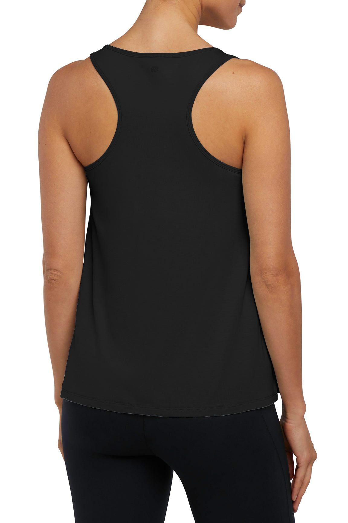 Anaya 2-Layer Tank, alternate angle view, showing visible design features and texture of the soft knit fabric..