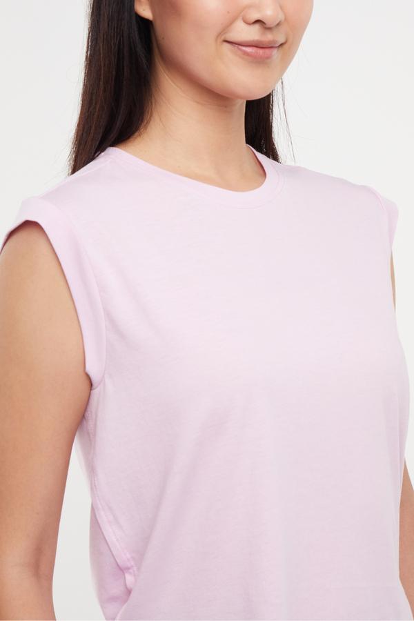 Leona Short Sleeve Top, alternate angle view, showing visible design features and texture of the soft knit fabric..