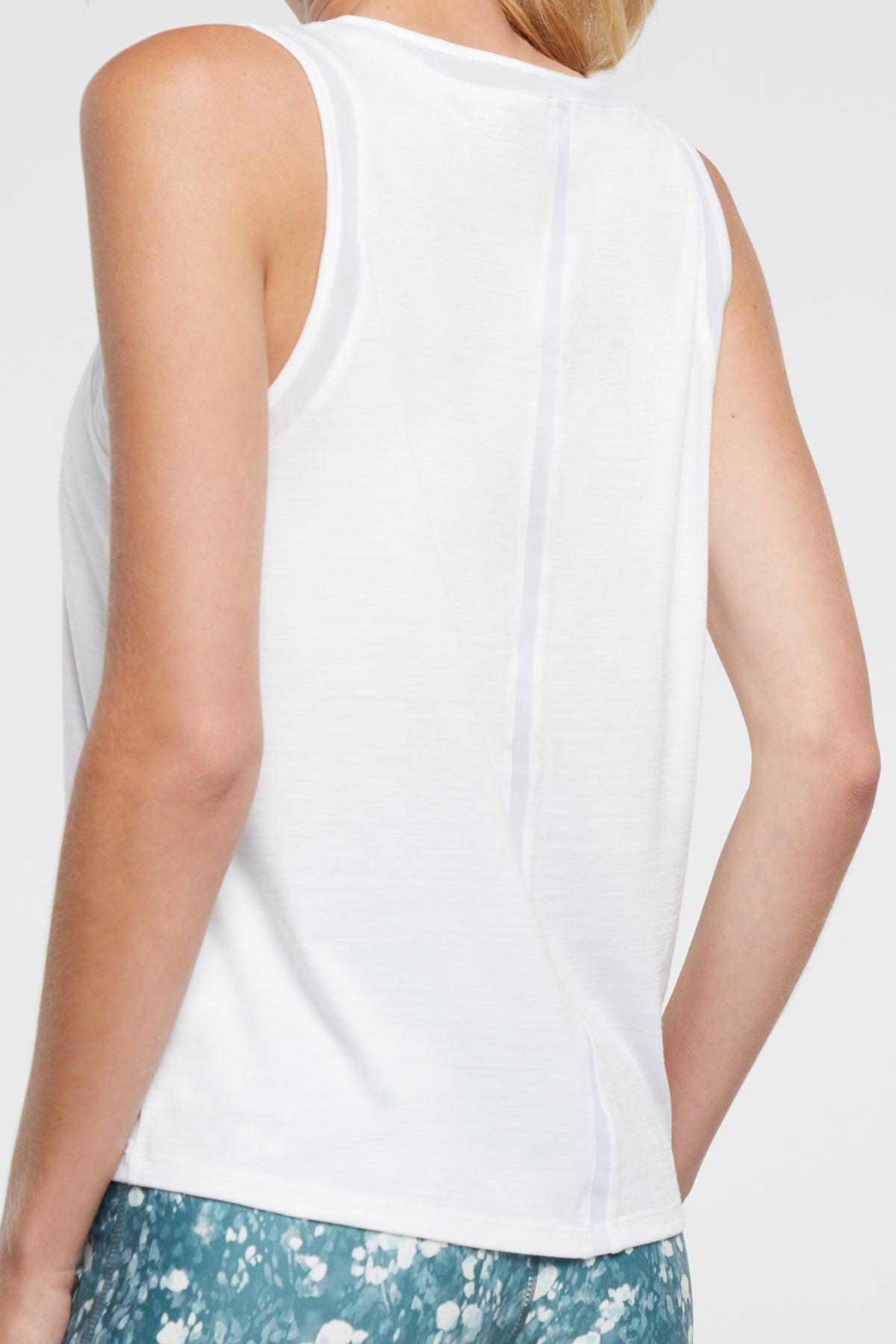 Larissa Tank, alternate angle view, showing visible design features and texture of the soft knit fabric..