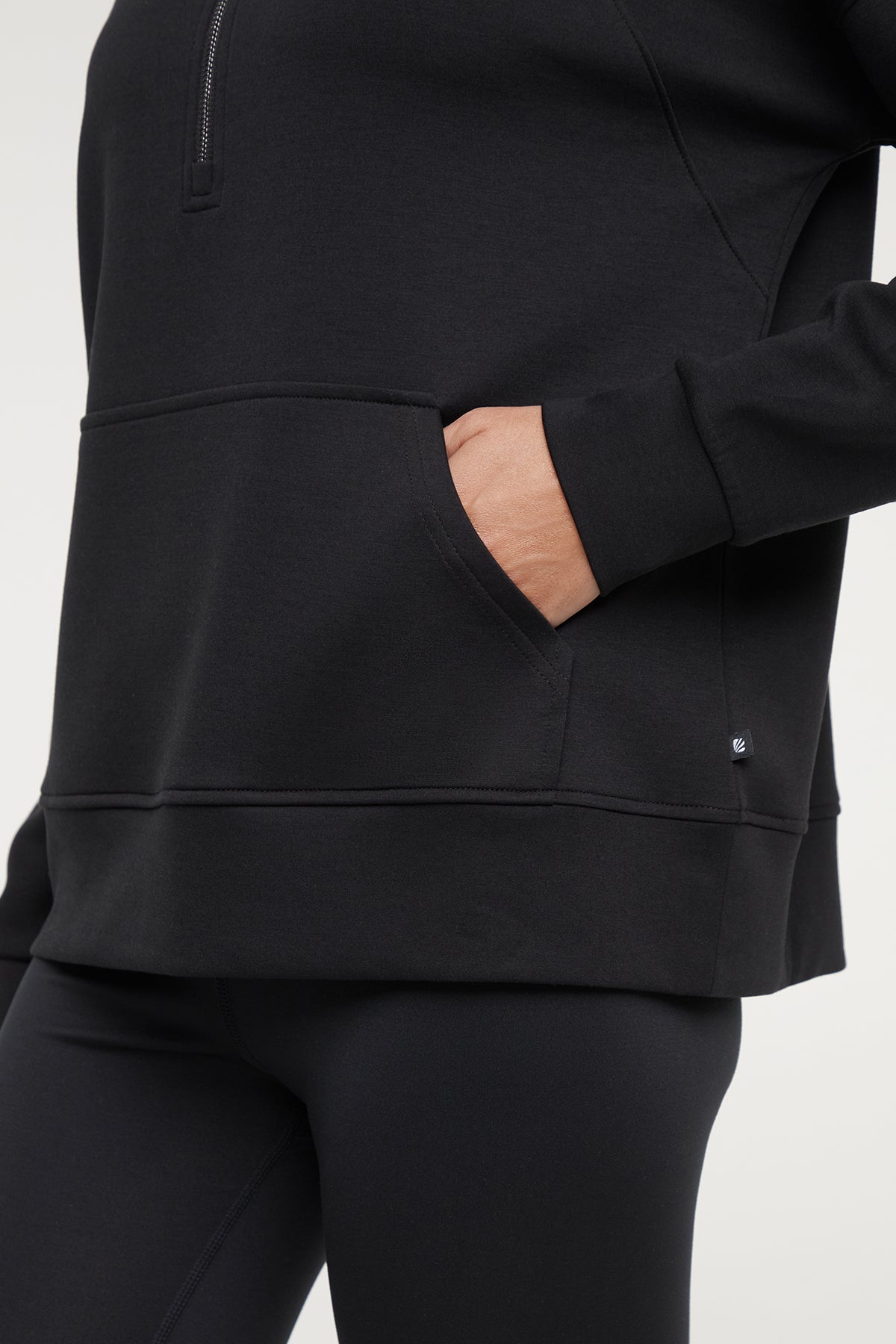 Sage 1/2 Zip, alternate angle view, showing visible design features and texture of the soft knit fabric..