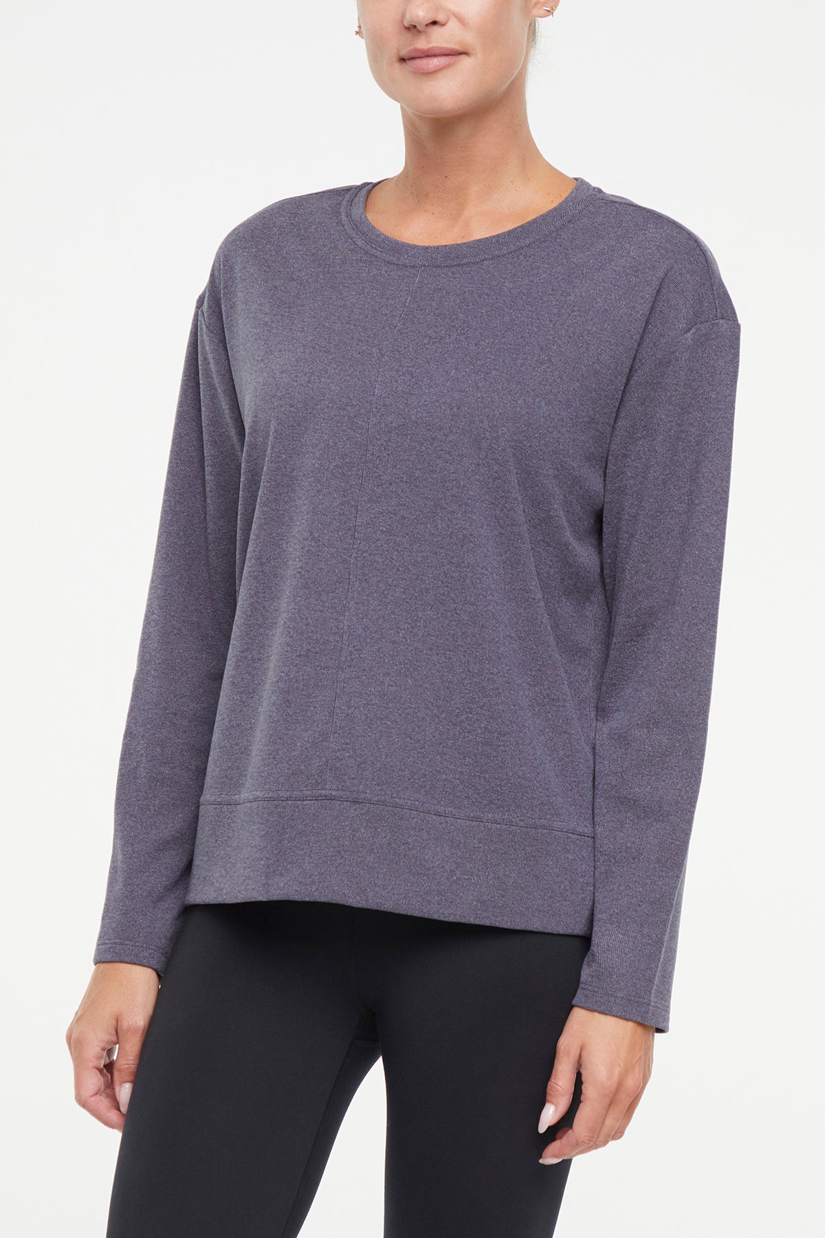 Riley Pullover, alternate angle view, showing visible design features and texture of the soft knit fabric..