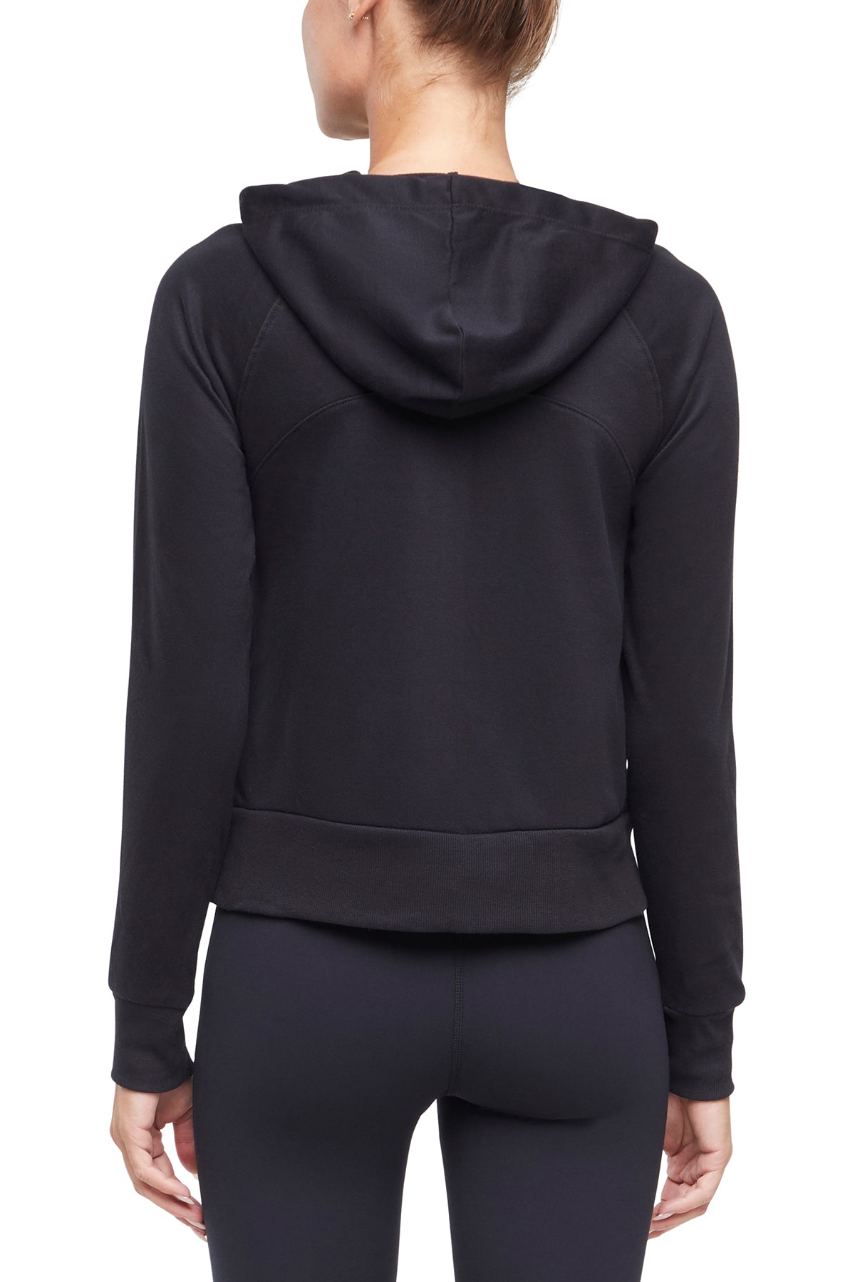 Lyla Jacket, alternate angle view, showing visible design features and texture of the smooth woven fabric..