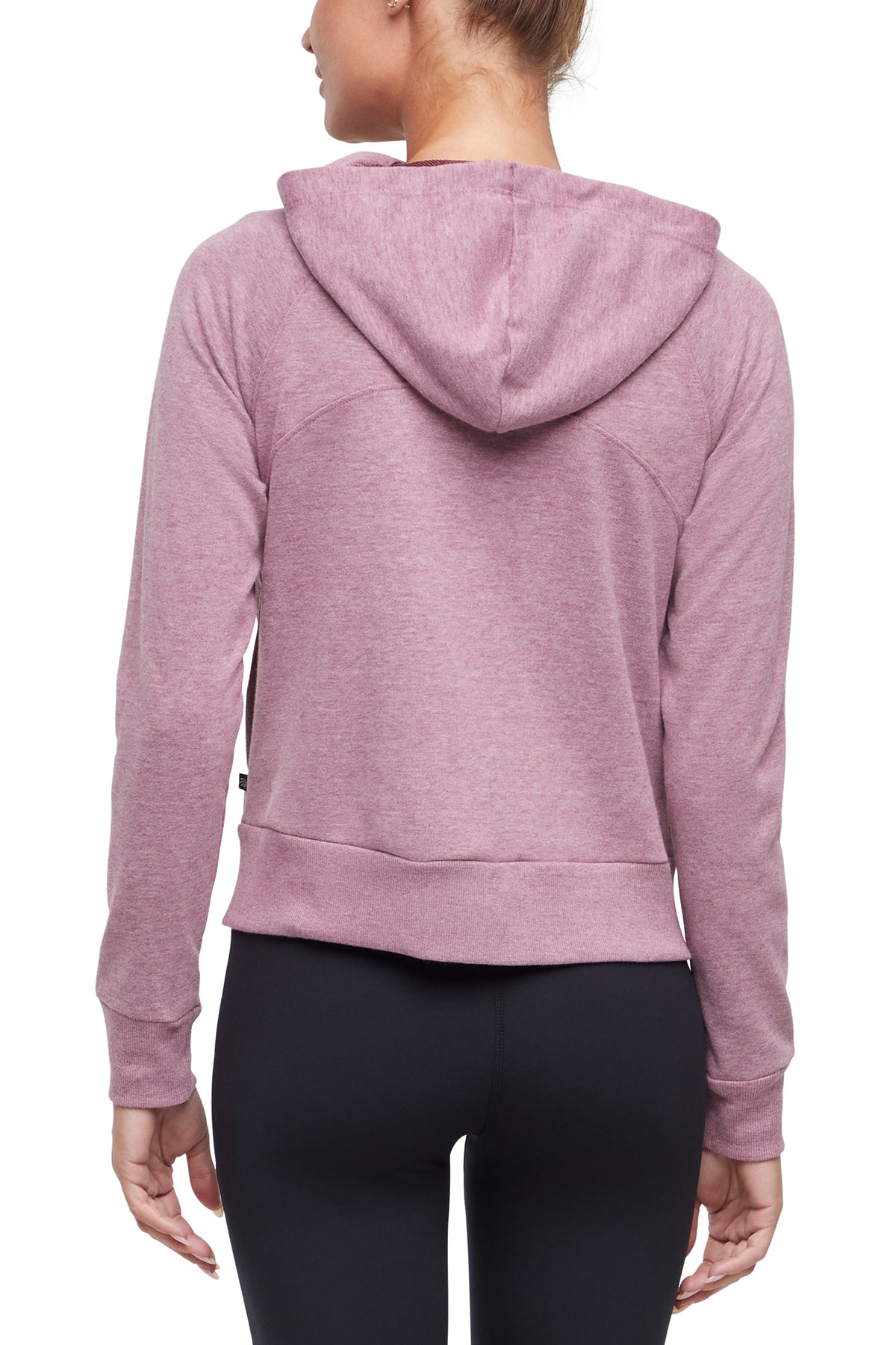 Lyla Jacket, side view showing pocket placement, showing visible design features and texture of the smooth woven fabric..