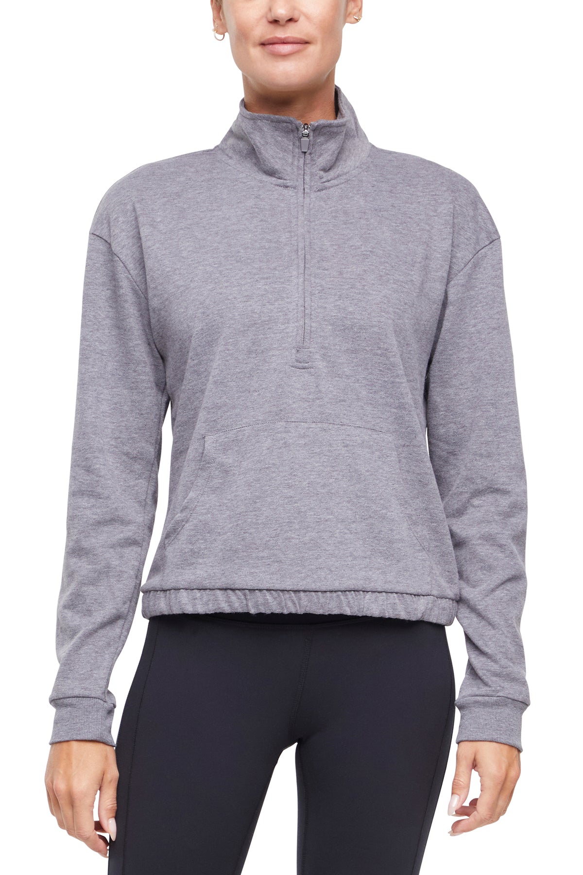 Lyla 1/2 Zip Pullover, alternate angle view, showing visible design features and texture of the soft knit fabric..
