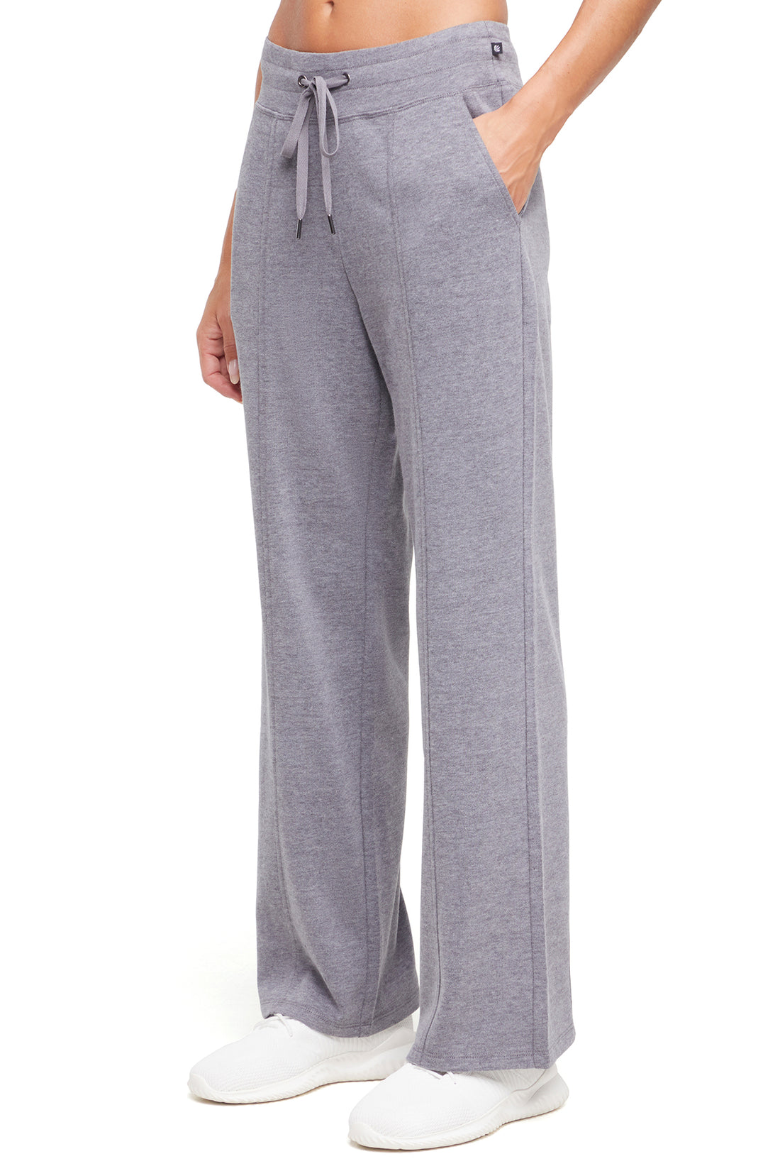 Lyla Pant, front view, showing visible design features and texture of the durable stretch fabric..