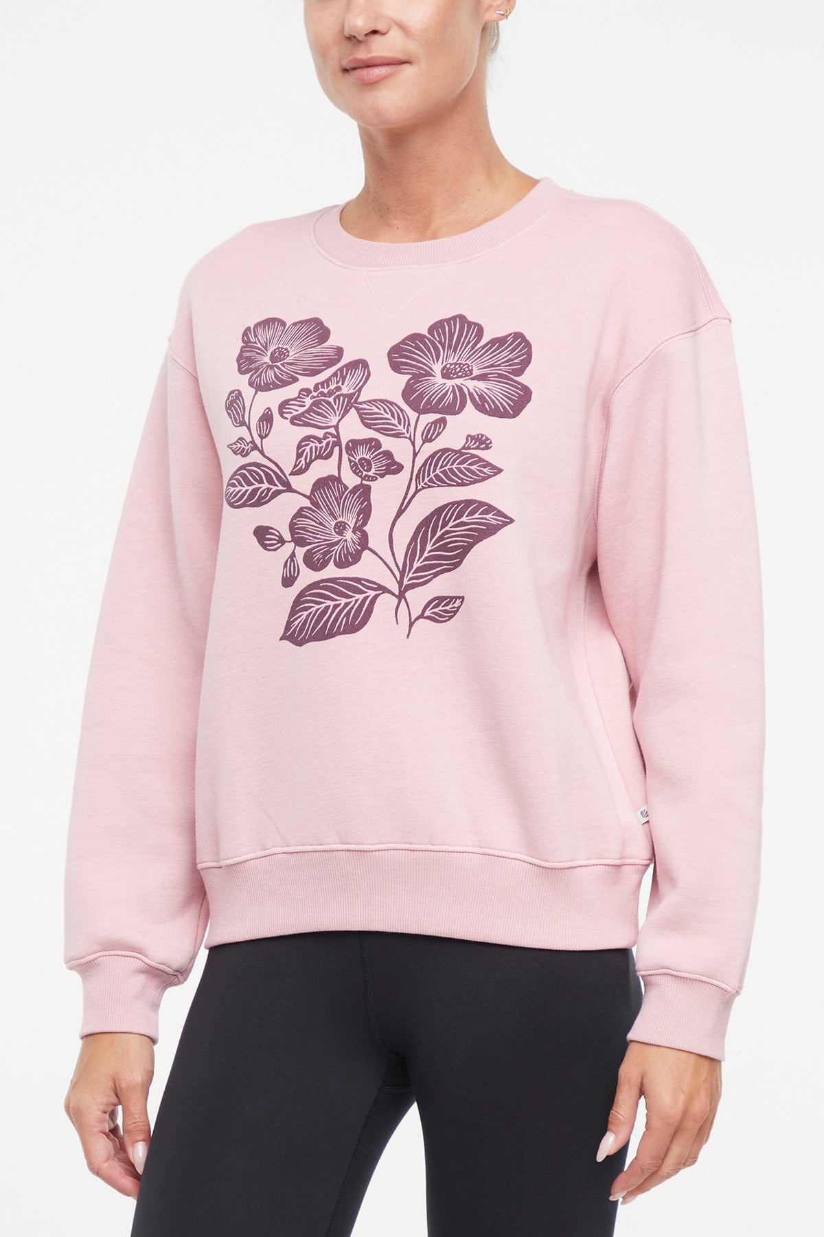Meira Fleece Sweatshirt, front view, showing visible design features and texture of the soft knit fabric..