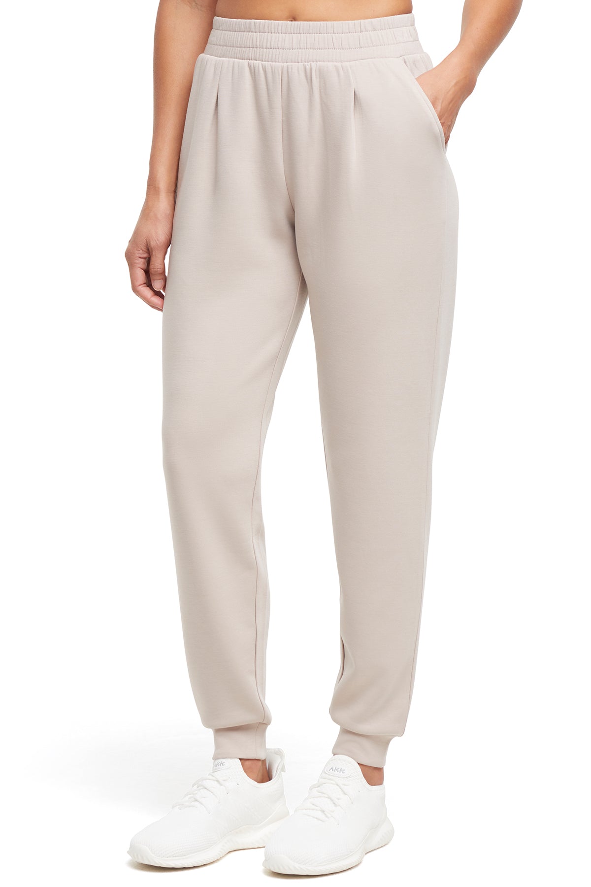 Sage Jogger, alternate angle view, showing visible design features and texture of the soft knit fabric..