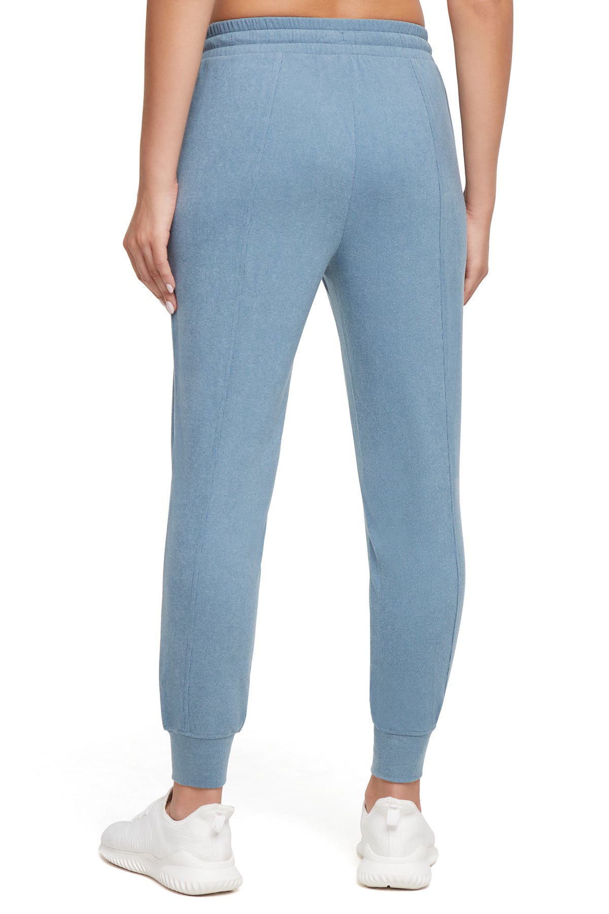 Riley Jogger, back view, showing visible design features and texture of the soft knit fabric..