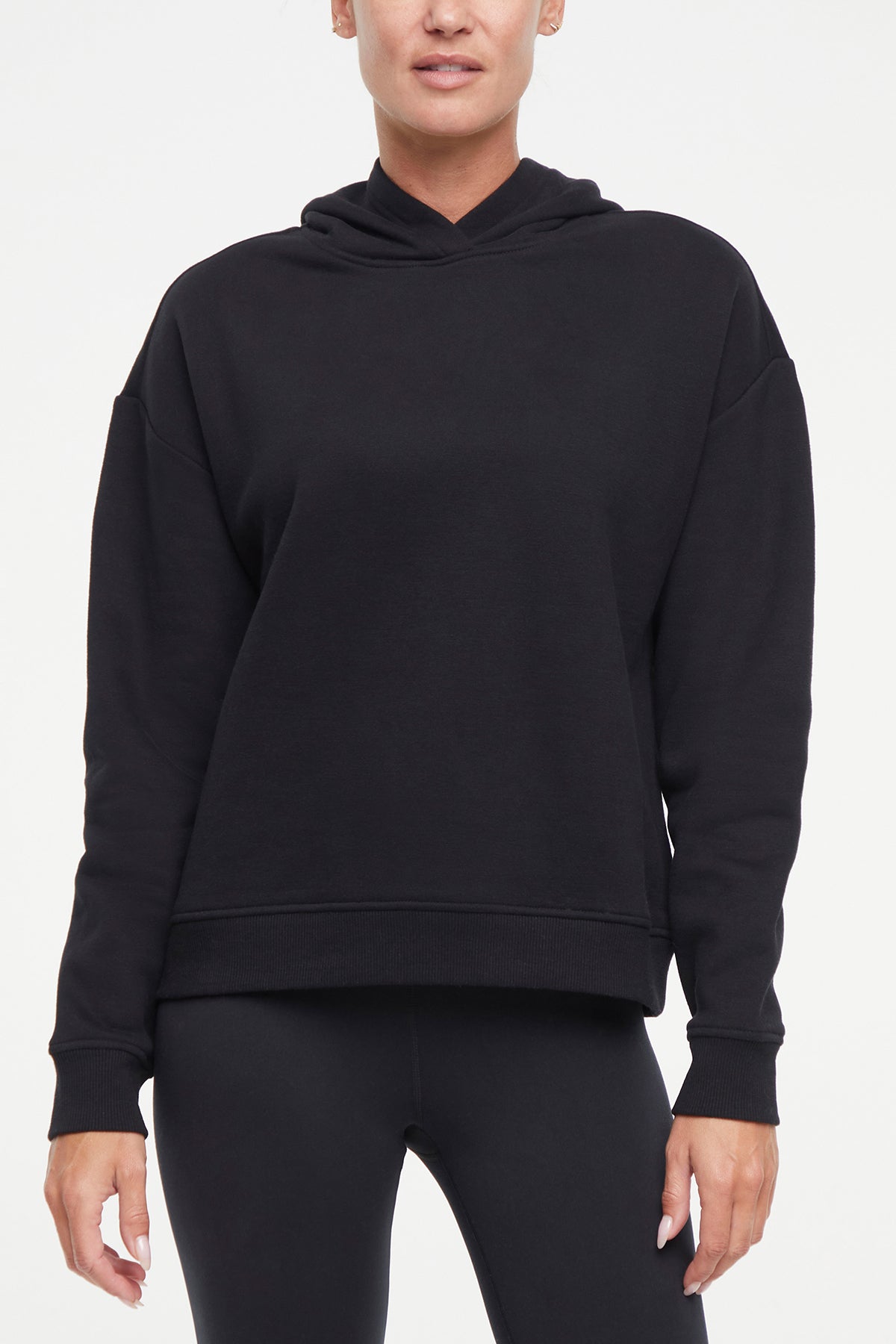 Camila Hoodie, alternate angle view, showing visible design features and texture of the soft fleece fabric..