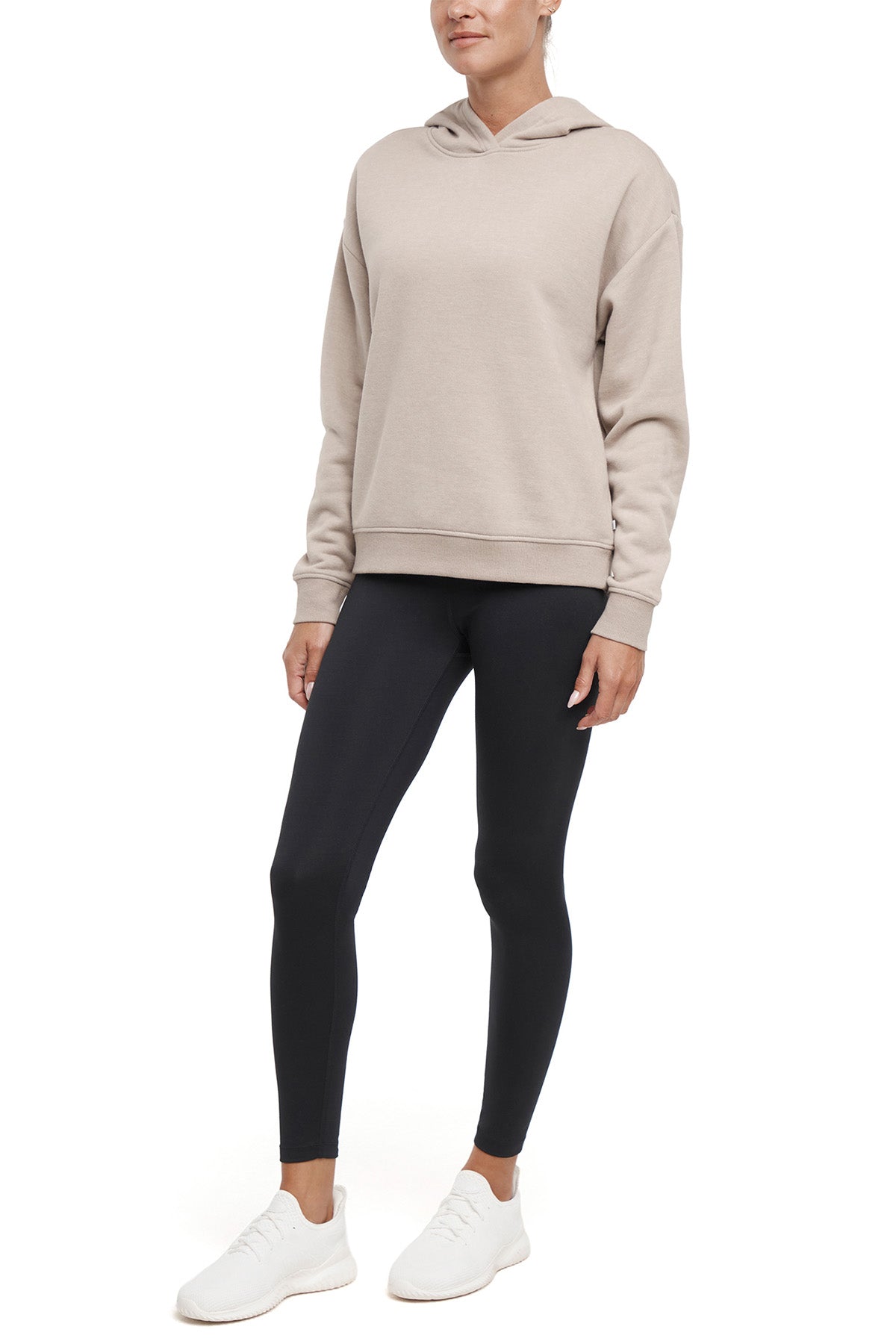 Camila Hoodie, alternate angle view, showing visible design features and texture of the soft fleece fabric..